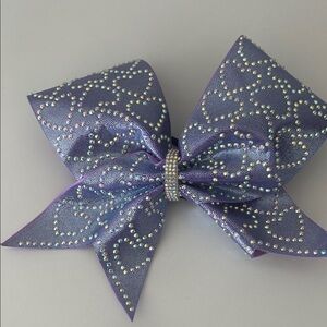 Purple Rhinestone cheer Bow
